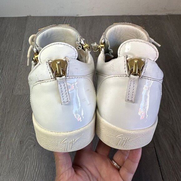 Giuseppe Zanotti FRANKIE Men\'s White Leather Double Zip Low Top Sneakers US 10 main image 4